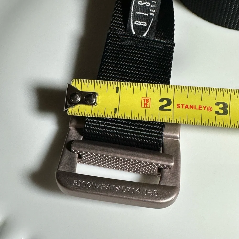 Bison Designs Black Nylon Web Belt w/ V Ring Medium 49